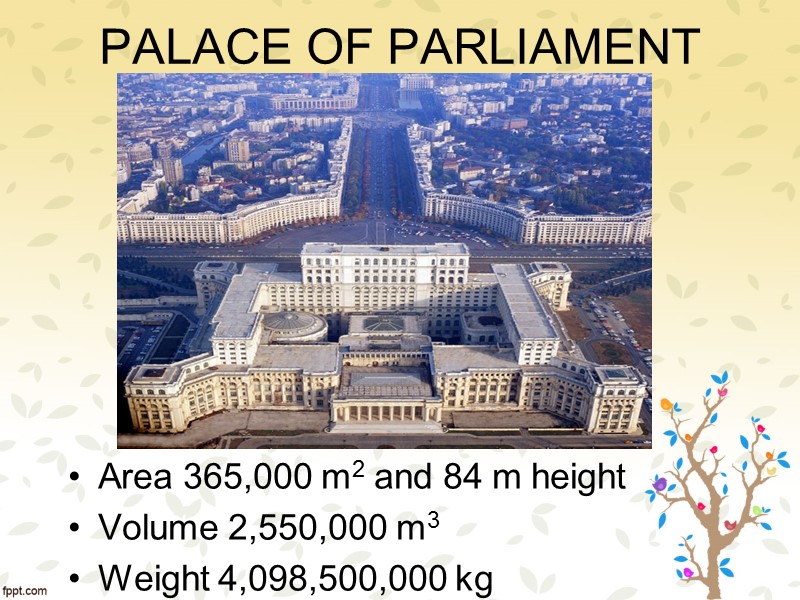 Area 365,000 m2 and 84 m height Volume 2,550,000 m3 Weight 4,098,500,000 kg 